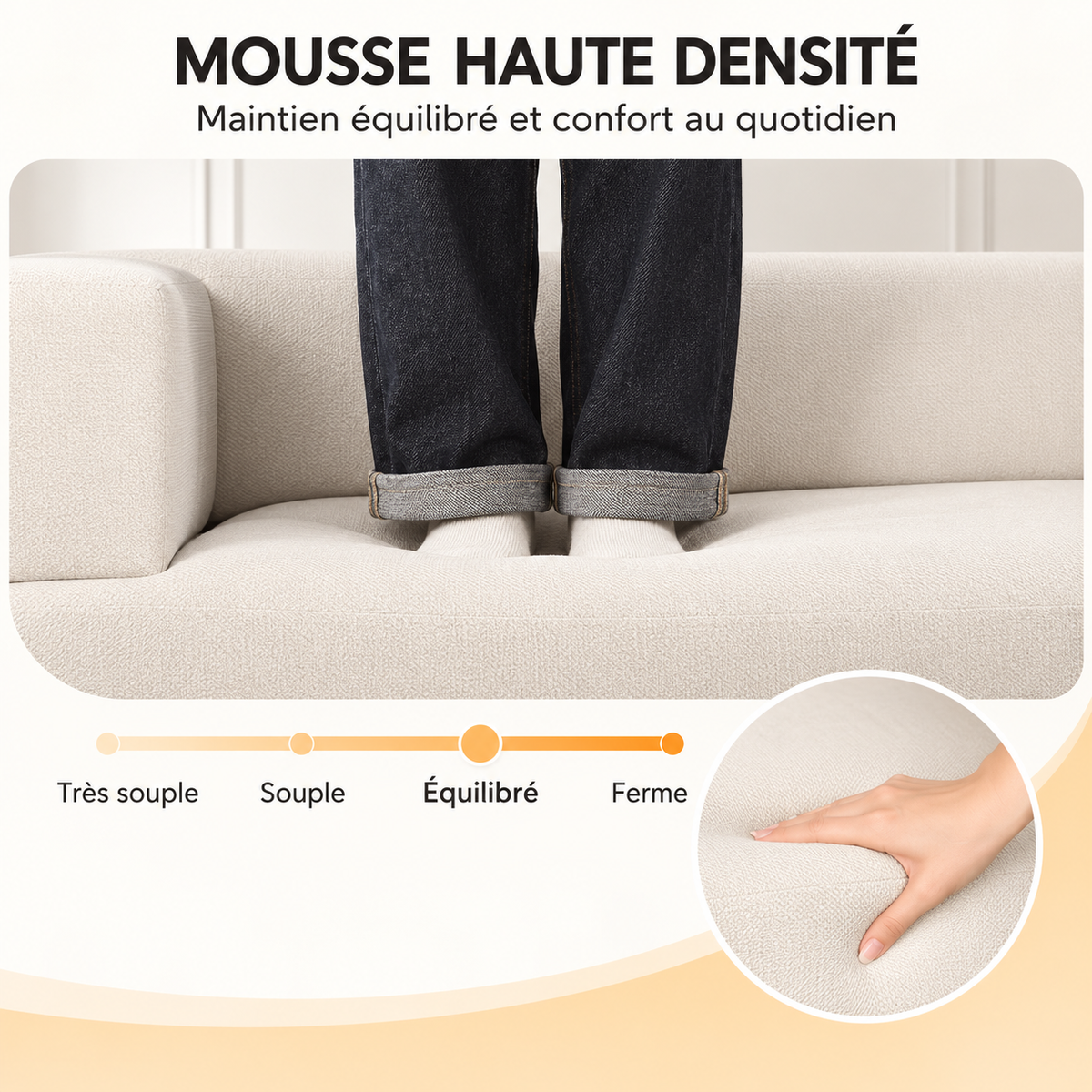 Canapé-lit pliable en tissu