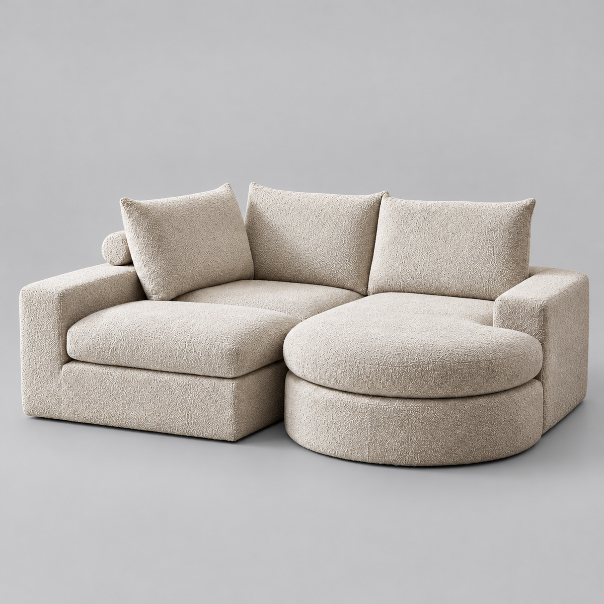 Canapé modulable en chenille avec méridienne réversible