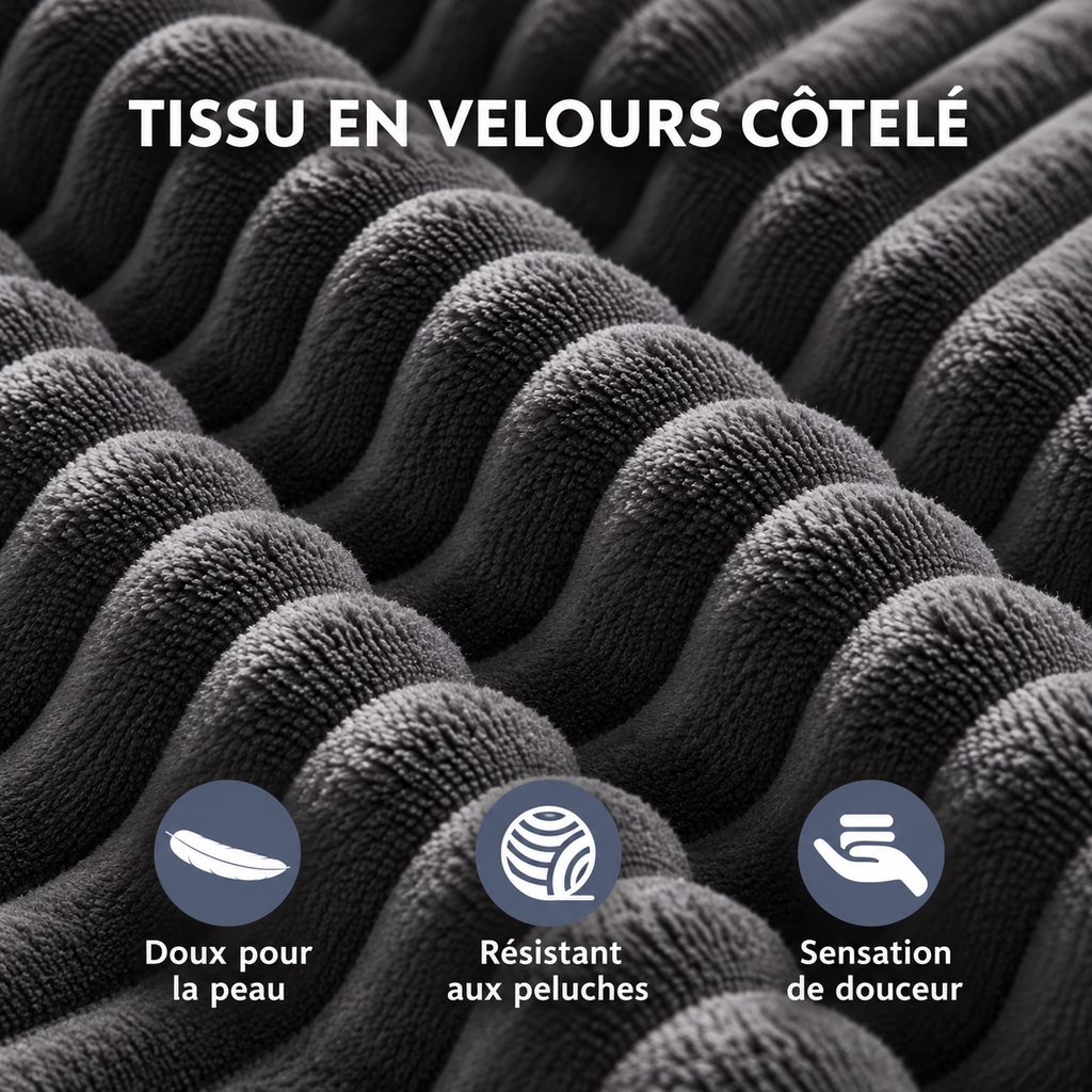 Canapé d’angle modulable en L en velours