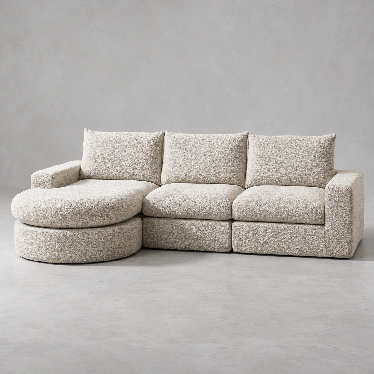Canapé modulable en chenille avec méridienne réversible